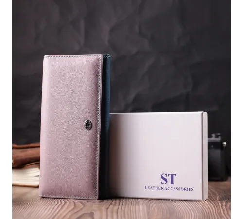 Жіночий практичний гаманець з натуральної шкіри ST Leather 22521 Різнокольоровий
