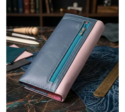 Жіночий практичний гаманець з натуральної шкіри ST Leather 22521 Різнокольоровий