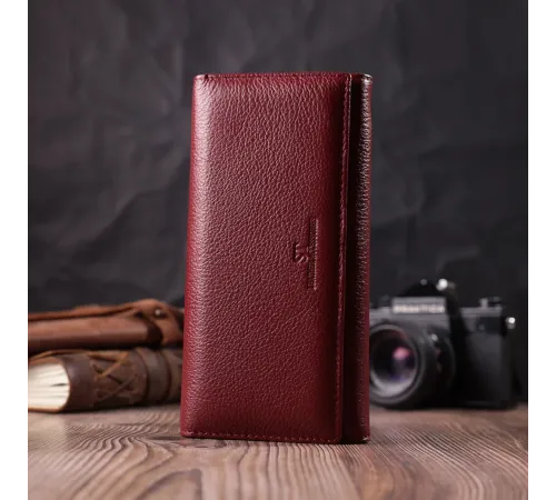 Оригінальний жіночий гаманець з натуральної шкіри ST Leather 22522 Бордовий