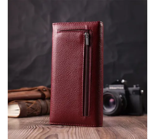 Оригінальний жіночий гаманець з натуральної шкіри ST Leather 22522 Бордовий