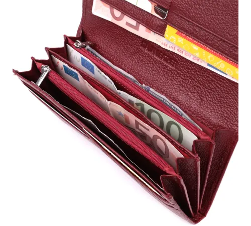 Оригінальний жіночий гаманець з натуральної шкіри ST Leather 22522 Бордовий