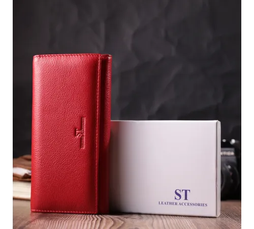 Чудовий жіночий гаманець з натуральної шкіри ST Leather 22524 Червоний