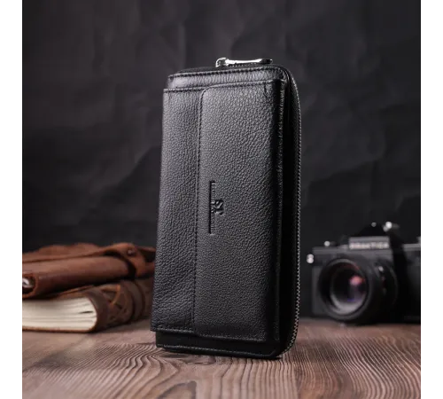 Функціональний гаманець-клатч унісекс з натуральної шкіри ST Leather 22529 Чорний