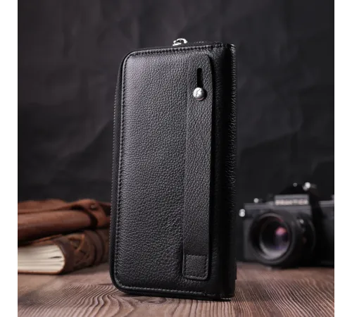 Функціональний гаманець-клатч унісекс з натуральної шкіри ST Leather 22529 Чорний