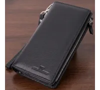 Вертикальний гаманець-клатч унісекс із натуральної шкіри ST Leather 22532 Чорний