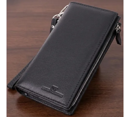 Вертикальний гаманець-клатч унісекс із натуральної шкіри ST Leather 22532 Чорний