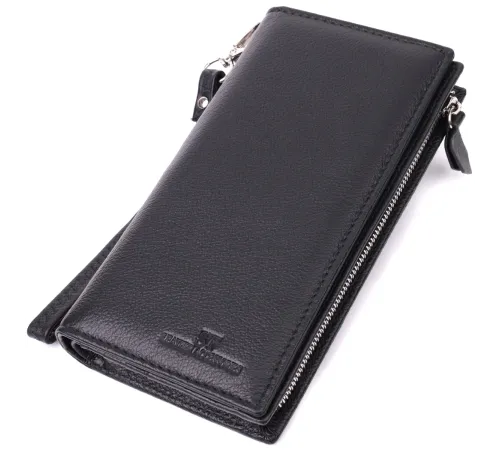 Вертикальний гаманець-клатч унісекс із натуральної шкіри ST Leather 22532 Чорний