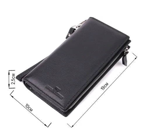 Вертикальний гаманець-клатч унісекс із натуральної шкіри ST Leather 22532 Чорний