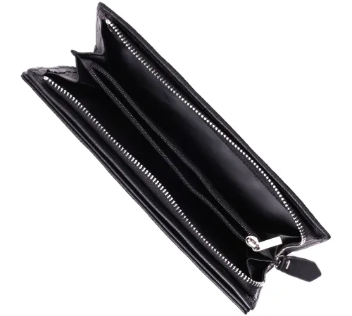 Вертикальний гаманець-клатч унісекс із натуральної шкіри ST Leather 22532 Чорний