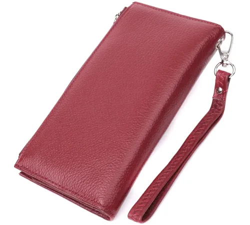 Вертикальний жіночий гаманець-клатч із натуральної шкіри ST Leather 22535 Бордовий