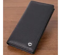 Жіночий вертикальний гаманець на магнітах із натуральної шкіри ST Leather 22538 Чорний