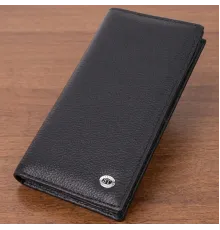 Жіночий вертикальний гаманець на магнітах із натуральної шкіри ST Leather 22538 Чорний
