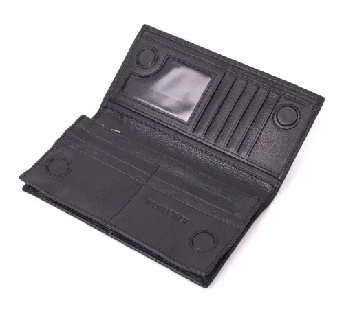 Жіночий вертикальний гаманець на магнітах із натуральної шкіри ST Leather 22538 Чорний