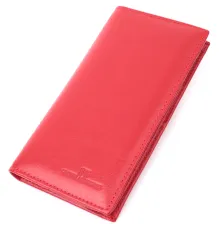 Вертикальний жіночий гаманець на магнітах із натуральної шкіри ST Leather 22539 Червоний