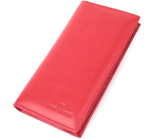 Вертикальний жіночий гаманець на магнітах із натуральної шкіри ST Leather 22539 Червоний