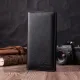Місткий вертикальний жіночий гаманець на магнітах із натуральної шкіри ST Leather 22540 Чорний
