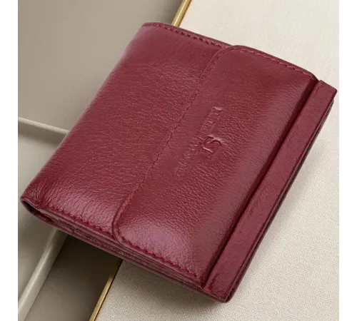 Невеликий жіночий гаманець з монетницею з натуральної шкіри ST Leather 22544 Бордовий