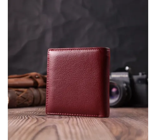 Невеликий жіночий гаманець з монетницею з натуральної шкіри ST Leather 22544 Бордовий