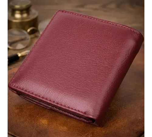 Невеликий жіночий гаманець з монетницею з натуральної шкіри ST Leather 22544 Бордовий