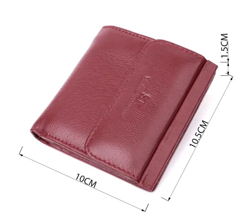Невеликий жіночий гаманець з монетницею з натуральної шкіри ST Leather 22544 Бордовий