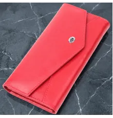 Жіночий гаманець з геометричним клапаном з натуральної шкіри ST Leather 22545 Червоний