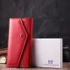 Жіночий гаманець з геометричним клапаном з натуральної шкіри ST Leather 22545 Червоний