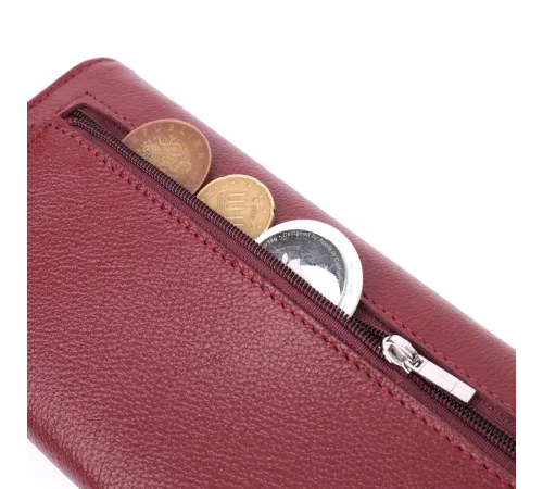 Гаманець для жінок із натуральної шкіри з геометричним клапаном ST Leather 22547 Бордовий