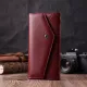 Гаманець для жінок із натуральної шкіри з геометричним клапаном ST Leather 22547 Бордовий
