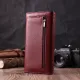 Гаманець для жінок із натуральної шкіри з геометричним клапаном ST Leather 22547 Бордовий