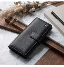 Жіночий шкіряний гаманець для карток купюр та монет ST Leather 22548 Чорний
