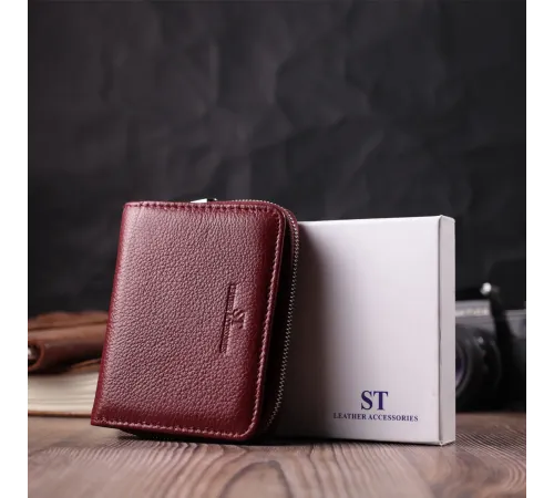 Жіночий гаманець середнього розміру з натуральної шкіри ST Leather 22551 Бордовий