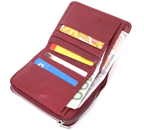 Жіночий гаманець середнього розміру з натуральної шкіри ST Leather 22551 Бордовий