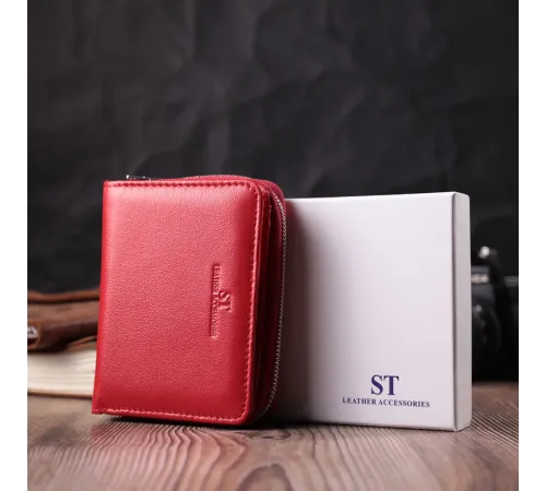 Гаманець для жінок яскравого кольору з натуральної шкіри ST Leather 22552 Червоний