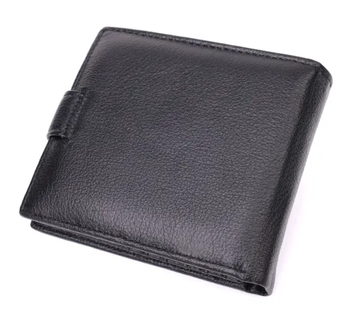 Чоловічий трендовий гаманець із натуральної шкіри ST Leather 22553 Чорний