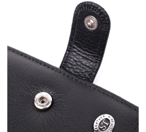 Чоловічий трендовий гаманець із натуральної шкіри ST Leather 22553 Чорний