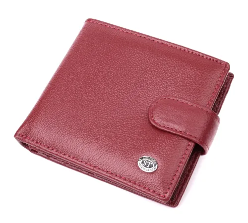 Практичний жіночий гаманець з натуральної шкіри ST Leather 22554 Бордовий
