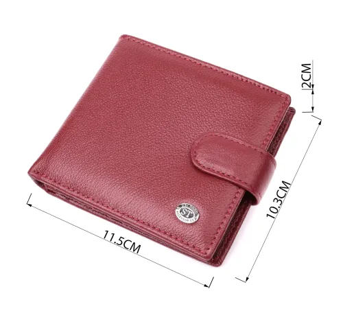 Практичний жіночий гаманець з натуральної шкіри ST Leather 22554 Бордовий