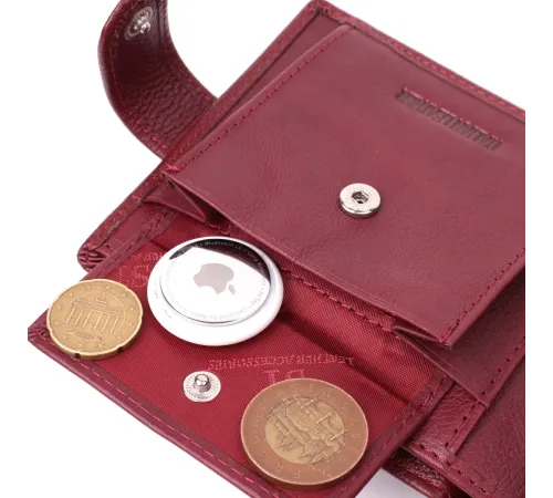 Практичний жіночий гаманець з натуральної шкіри ST Leather 22554 Бордовий