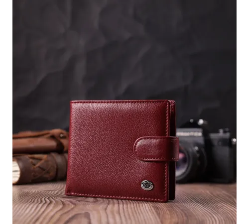 Практичний жіночий гаманець з натуральної шкіри ST Leather 22554 Бордовий
