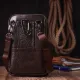 Компактна чоловіча сумка на пояс із натуральної шкіри Vintage 22141 Коричневий