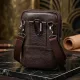 Компактна чоловіча сумка на пояс із натуральної шкіри Vintage 22141 Коричневий