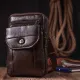 Компактна чоловіча сумка на пояс із натуральної шкіри Vintage 22141 Коричневий