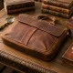 Чоловічий шкіряний портфель для документів ноутбука та роботи Vintage 22673 Коричневий