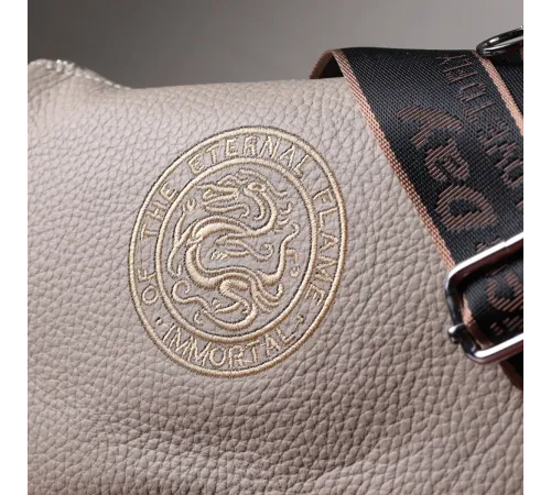 Жіноча сумка з вишивкою на лицьовій стороні з натуральної шкіри Vintage 22625 Бежева