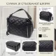 Трендова сумка для жінок у ромби з натуральної шкіри Vintage 22667 Чорна