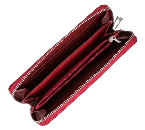 Жіночий гаманець лакований на блискавці з натуральної шкіри ST Leather 22677 Червоний