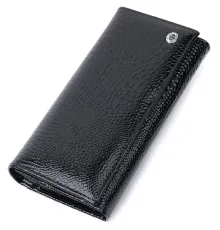 Жіночий гаманець із натуральної лакованої шкіри ST Leather 22679 Чорний