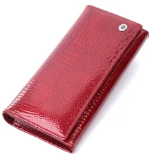 Гаманець для жінок із натуральної лакованої шкіри ST Leather 22680 Червоний