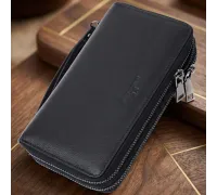 Чоловічий шкіряний клатч для карток купюр та документів ST Leather 22684 Чорний