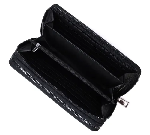 Чоловічий шкіряний клатч для карток купюр та документів ST Leather 22684 Чорний